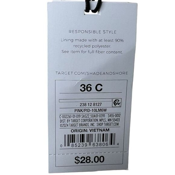 NEW Shade & Shore Jacquard Ring Front Underwire Bikini Top 36C - Picture 5 of 6